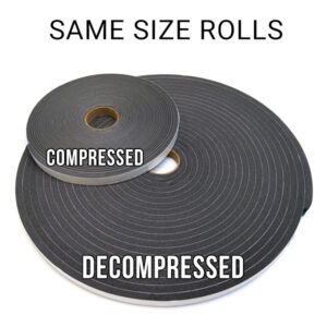 weatherstripping foam tape compressed vs decompressed rolls